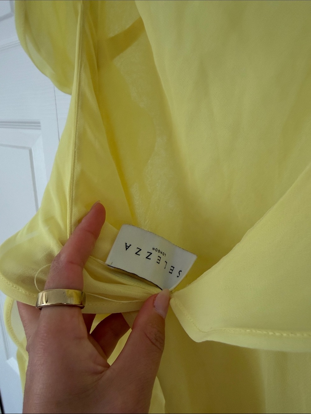 Selezza London chiffon maxi dress yellow - Picture 8 of 10